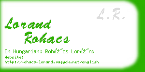 lorand rohacs business card